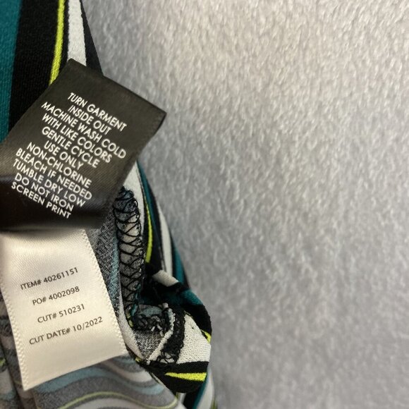 Torrid Midi Dress Womens 2 2X Black Teal Flowy Striped Short Sleeve Fit & Flare - Picture 11 of 14